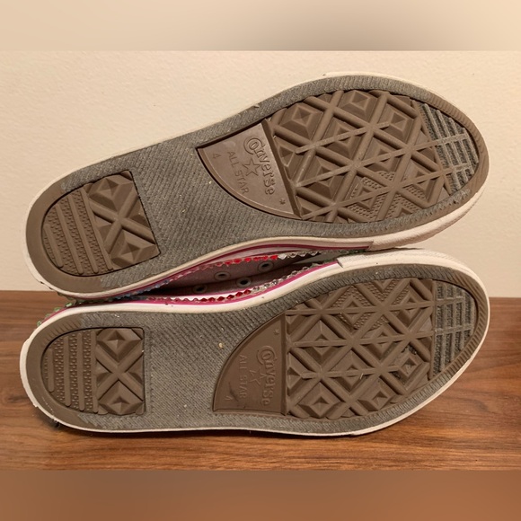 Converse All Star Ruffled Tulle Tongue gray High Top Size 4 - Picture 6 of 11